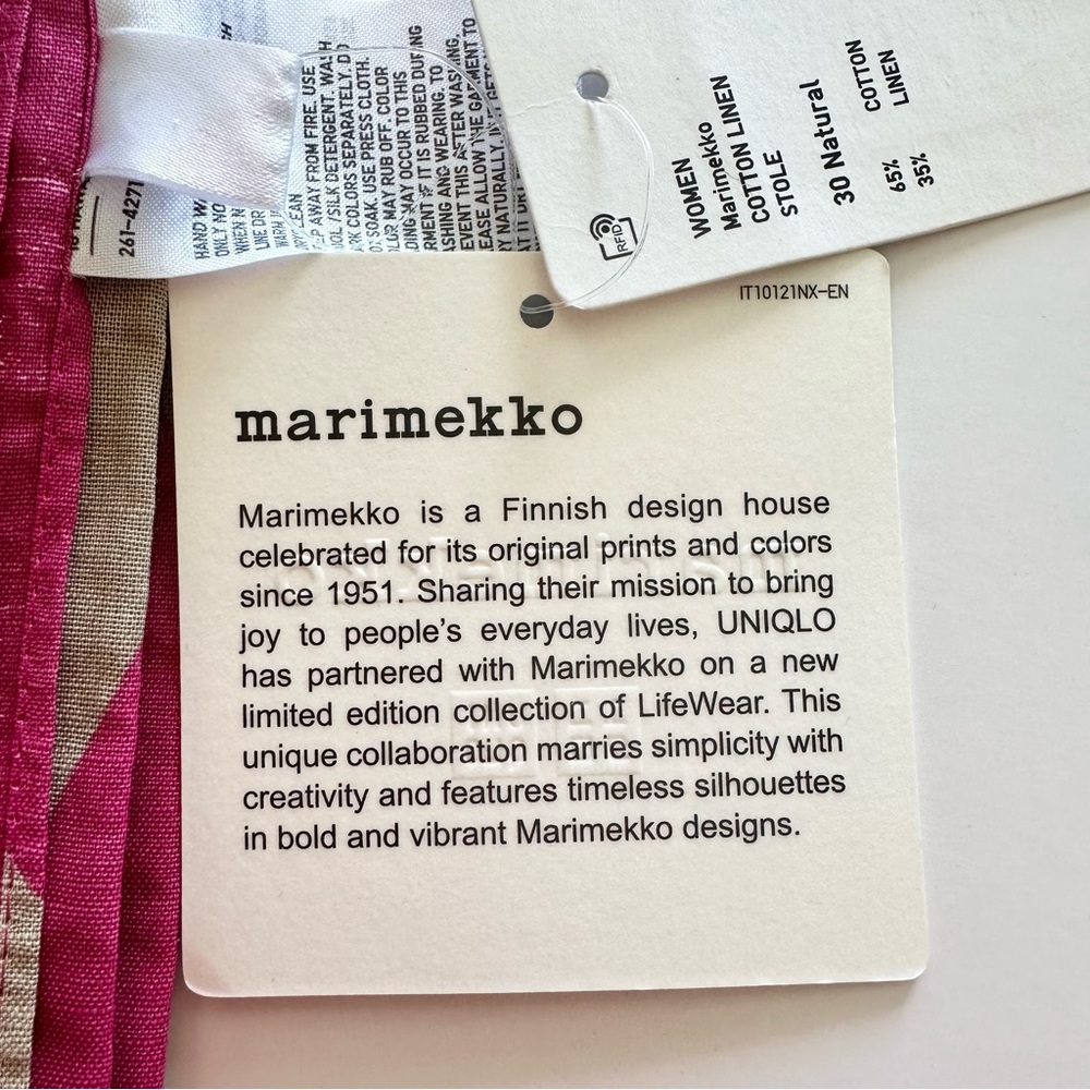 Marimekko Pink and Tan Stole - Picture 7 of 9